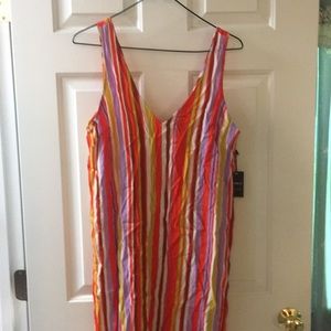 Forever 21 midi length vertical stripe shift dress